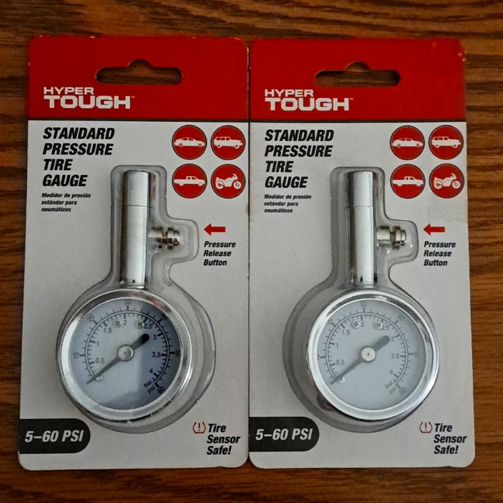Two Hypertough Standard Pressure Tire Gauges